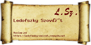 Ledofszky Szovát névjegykártya
